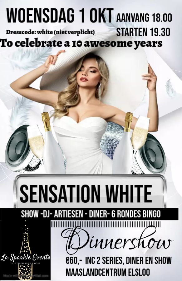 La Sparkle sensation white event dinershow & bingo